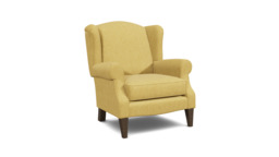 Yellow Velvet Wingback Armchair - Traditional Accent Custom Arm Chair In Stain Resistant Velvet - Otley Range