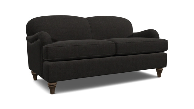 Black Velvet 3 Seater Sofa - Traditional Style Custom Sofa In Easy Clean Velvet - Lincoln Range - image 1