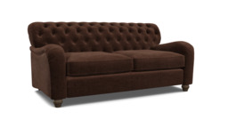 Brown Velvet 3 Seater Sofabed - Traditional Button Back Custom Sofa In Easy Clean Velvet - Bakewell Range