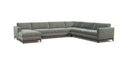 Darwin Sophisticated U-Shape Corner Sofa - Grey - Darlings of Chelsea - thumbnail 1