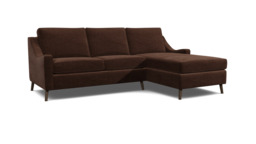 Brown 3 Seater Corner Sofa - Modern Style Fabric Luxury Premium Corner Sofa - Weymouth Range - thumbnail 1
