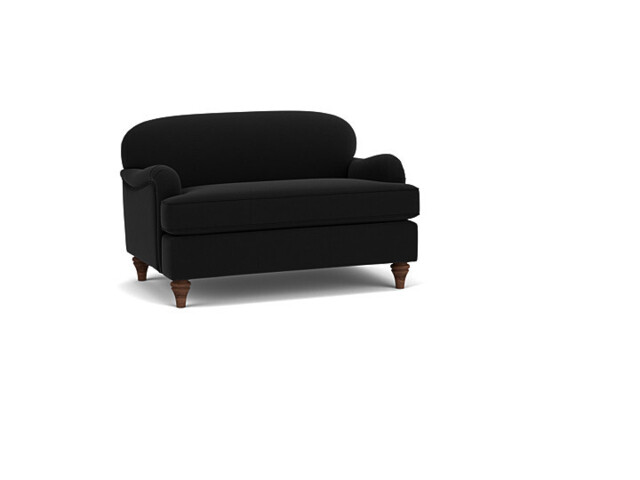 Black Velvet Loveseat Armchair Sofabed - Traditional Style Single Chair Bed In Easy Clean Velvet - Lincoln Range - image 1