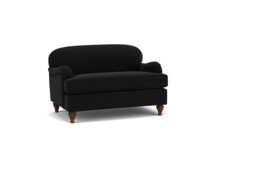 Black Velvet Loveseat Armchair Sofabed - Traditional Style Single Chair Bed In Easy Clean Velvet - Lincoln Range - thumbnail 1
