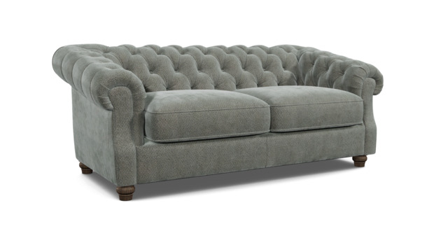 Grey Fabric 3 Seater Sofa - Traditional Chesterfield Style Custom Sofa In Easy Clean Fabric - Wantage Range - image 1