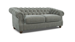 Grey Fabric 3 Seater Sofa - Traditional Chesterfield Style Custom Sofa In Easy Clean Fabric - Wantage Range