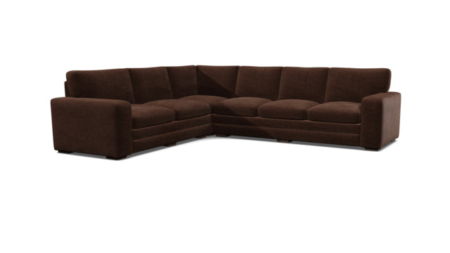 Brown Velvet 4X3 Seater Corner Sofa - Modern Style Custom Sofa In Easy Clean Velvet - Sloane Range - image 1