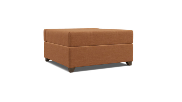 Orange Velvet Footstool Fold Out Bed - Ottoman Pullout Single Bed In Stain Resistant Velvet - Barnet Range - image 1
