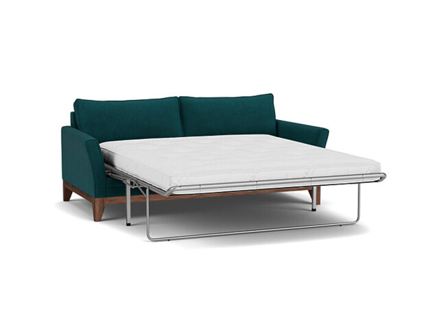 Teal Velvet 3.5 Seater Sofabed - Modern Fold Out Custom Sofa Bed In Stain Resistant Velvet - Exmouth Range - image 1