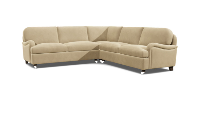Cream Fabric 3.5 Seater Corner Sofa - Traditional Style Custom Sofa - Helston Range - image 1
