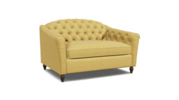 Yellow Velvet Loveseat Armchair Sofabed - Traditional Style Single Chair Bed In Stain Resistant Velvet - Payton Range