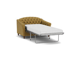 Yellow Velvet Loveseat Armchair Sofabed - Traditional Style Single Chair Bed In Stain Resistant Velvet - Payton Range - thumbnail 1