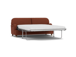 Red Velvet 4 Seater Sofabed - Traditional Fold Out Custom Sofa Bed In Easy Clean Velvet - Helston Range - thumbnail 1
