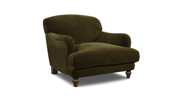 Green Linen Armchair - Traditional Accent Custom Arm Chair - Evelyn Range - image 1