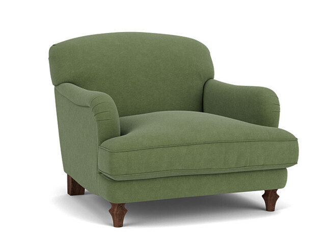 Green Linen Armchair - Traditional Accent Custom Arm Chair - Evelyn Range - image 1