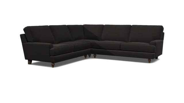 Black Velvet 4 Seater Corner Sofa - Modern Style Custom Sofa In Easy Clean Velvet - Whinfell Range - image 1