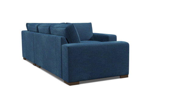 Blue Velvet 3 Seater Left Corner Sofa - Modern Style Custom Sofa In Easy Clean Velvet - Ashdown Range - image 1