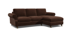 Kendal 3 seater Chaise Sofa Bed  brown
