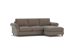 Kendal 3 seater Chaise Sofa Bed  brown