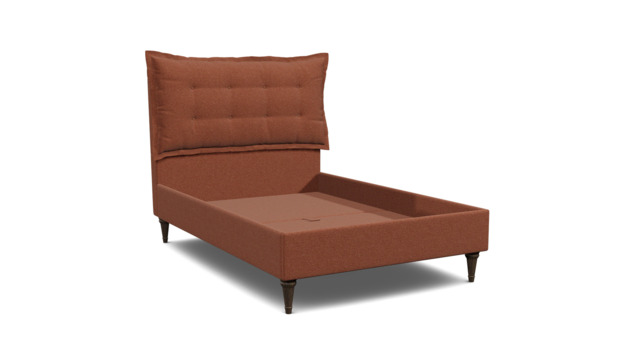 Red Velvet Double Bed Frame - Traditional Low End With Large Headboard In Easy Clean Velvet - Lyndhurst Range - image 1