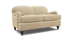 Cream Fabric 2 Seater Sofa - Traditional Style Custom Sofa Settee - Lincoln Range - thumbnail 1