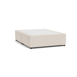Cream Fabric Double Bed Divan - Modern Style Divan Base - Barnsley Range - thumbnail 1
