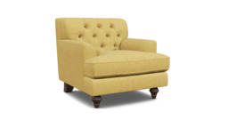 Yellow Velvet Armchair - Traditional Accent Custom Arm Chair In Stain Resistant Velvet - Charnwood Range - thumbnail 1