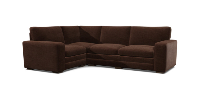 Brown Velvet 3X1.5 Seater Corner Sofa - Modern Fold Out Custom Sofa Bed In Easy Clean Velvet - Sloane Range - image 1