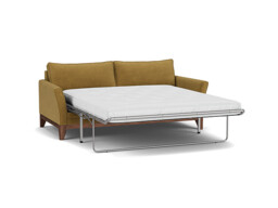 Yellow Velvet 3.5 Seater Sofabed - Modern Fold Out Custom Sofa Bed In Stain Resistant Velvet - Exmouth Range