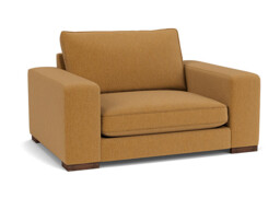Orange Velvet Loveseat Armchair - Modern Snuggle Cuddler Custom Arm Chair In Stain Resistant Velvet - Ashdown Range