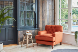 Pink Velvet Armchair - Traditional Accent Custom Arm Chair In Stain Resistant Velvet - Charnwood Range - thumbnail 3