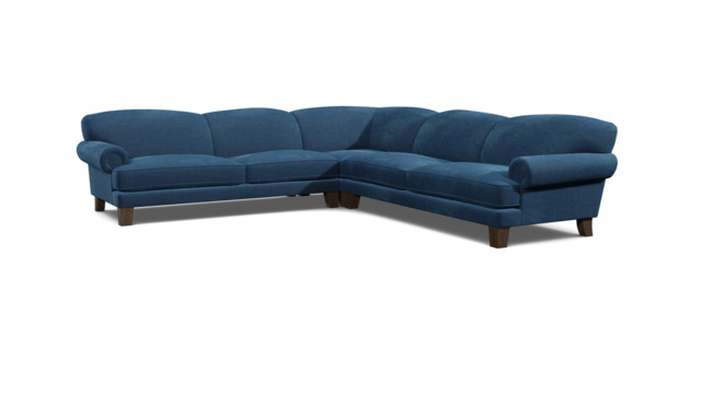 Blue 4 Seater Corner Sofa - Traditional Style Fabric Luxury Premium Corner Sofa - Thatcham Range - image 1