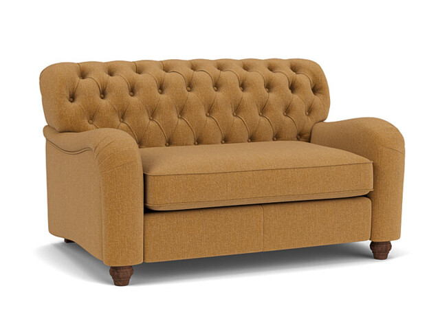 Orange Velvet Loveseat Armchair - Traditional Snuggler Cuddler Custom Arm Chair In Stain Resistant Velvet - Bakewell Range - image 1