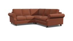 Red 2 Seater Corner Sofa - Modern Style Fabric Luxury Premium Corner Sofa - Kendal Range - thumbnail 1