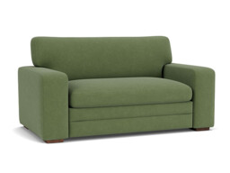 Green Linen Loveseat Armchair - Modern Snuggle Cuddler Custom Arm Chair - Sloane Range