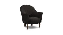 Black Velvet Armchair - Traditional Accent Custom Arm Chair In Easy Clean Velvet - Morley Range - thumbnail 1