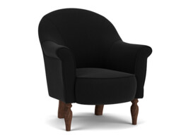 Black Velvet Armchair - Traditional Accent Custom Arm Chair In Easy Clean Velvet - Morley Range - thumbnail 1