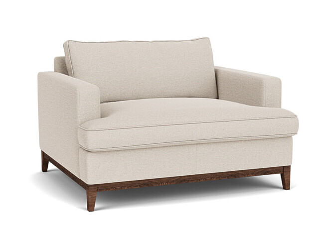Cream Fabric Loveseat Armchair - Modern Snuggle Cuddler Custom Arm Chair - Oakham Range - image 1