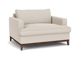 Cream Fabric Loveseat Armchair - Modern Snuggle Cuddler Custom Arm Chair - Oakham Range - thumbnail 1
