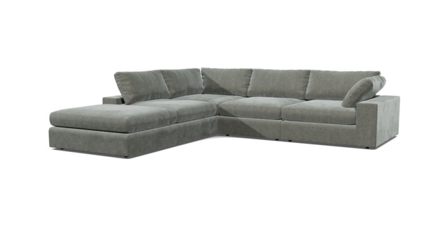 Grey Fabric Large Corner Sofa - Modern Style Corner Custom Sofa In Easy Clean Fabric - Purley Range - image 1