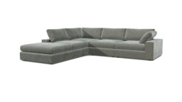 Grey Fabric Large Corner Sofa - Modern Style Corner Custom Sofa In Easy Clean Fabric - Purley Range - thumbnail 1