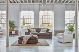 Grey Fabric Large Corner Sofa - Modern Style Corner Custom Sofa In Easy Clean Fabric - Purley Range - thumbnail 9