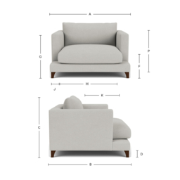 Black Velvet Loveseat Armchair - Modern Snuggle Cuddler Custom Arm Chair In Easy Clean Velvet - Holland Range - thumbnail 2