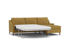 Mid-Century Weymouth 3.5 Seater Yellow Chaise Sofa Bed, 170+ Customisation Options, UK Crafted - Darlings of Chelsea