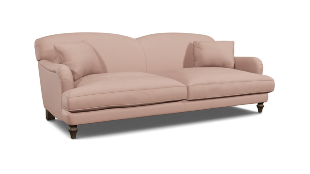 Pink Velvet 4 Seater Sofa - Traditional Style Custom Sofa In Stain Resistant Velvet - Evelyn Range - image 1