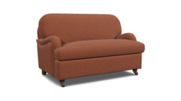 Red Velvet Loveseat Armchair - Traditional Snuggler Cuddler Custom Arm Chair In Easy Clean Velvet - Helston Range
