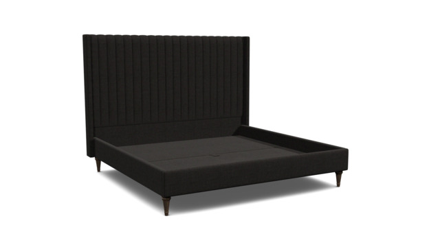 Black Velvet Emperor Size Bed Frame - Modern Style Bed With Headboard In Easy Clean Velvet - Wokingham Range - image 1