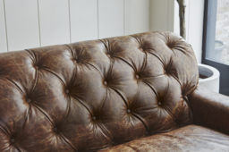 Green Linen Loveseat Armchair - Traditional Snuggler Cuddler Custom Arm Chair - Bakewell Range - thumbnail 7