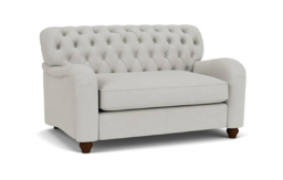 Green Linen Loveseat Armchair - Traditional Snuggler Cuddler Custom Arm Chair - Bakewell Range - thumbnail 4