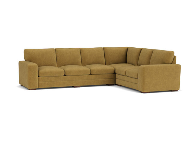 Yellow Velvet 4X2 Seater Corner Sofa - Modern Style Custom Sofa In Stain Resistant Velvet - Sloane Range - image 1