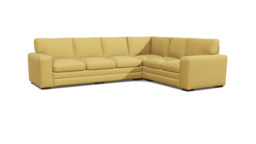 Yellow Velvet 4X2 Seater Corner Sofa - Modern Style Custom Sofa In Stain Resistant Velvet - Sloane Range